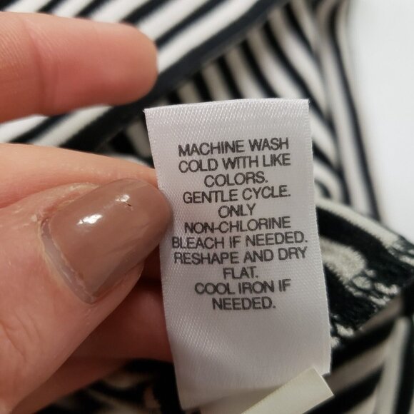 J Jill Womens Wearever Long Sleeve Striped Top Size 2X Black Casual Everyday - Picture 5 of 9